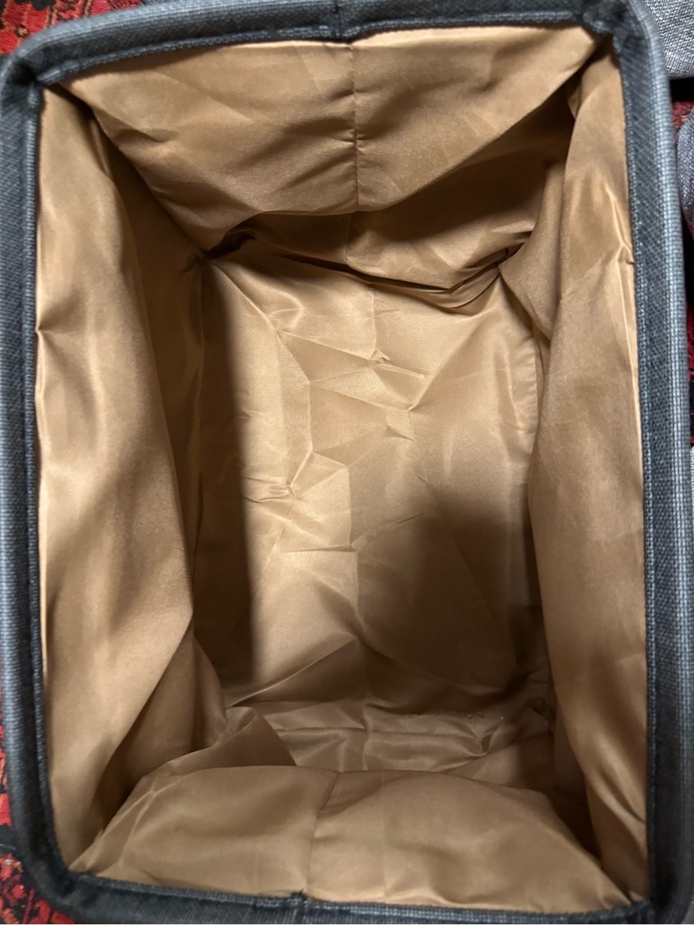 Set of 5 Grey Fabric Storage Bins with Dark Trim - Picture 4 of 6